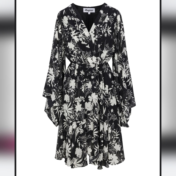 EUC Sunset Dress Dahlia Black and White Floral XL Dress - Picture 3 of 9